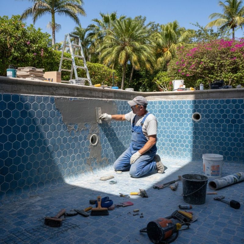 Local Pool Tile Installation pros at work